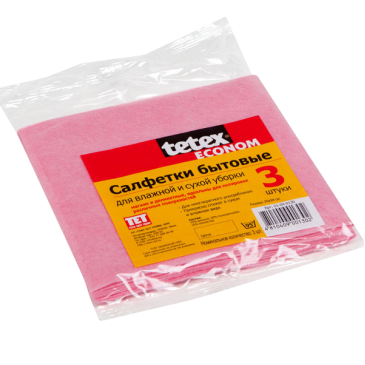 Салфетки бытовые, вискоза, 30х34 см, tetex ECONOM, 3 шт Салфетки бытовые, вискоза, 30х34 см, tetex ECONOM, 3 шт